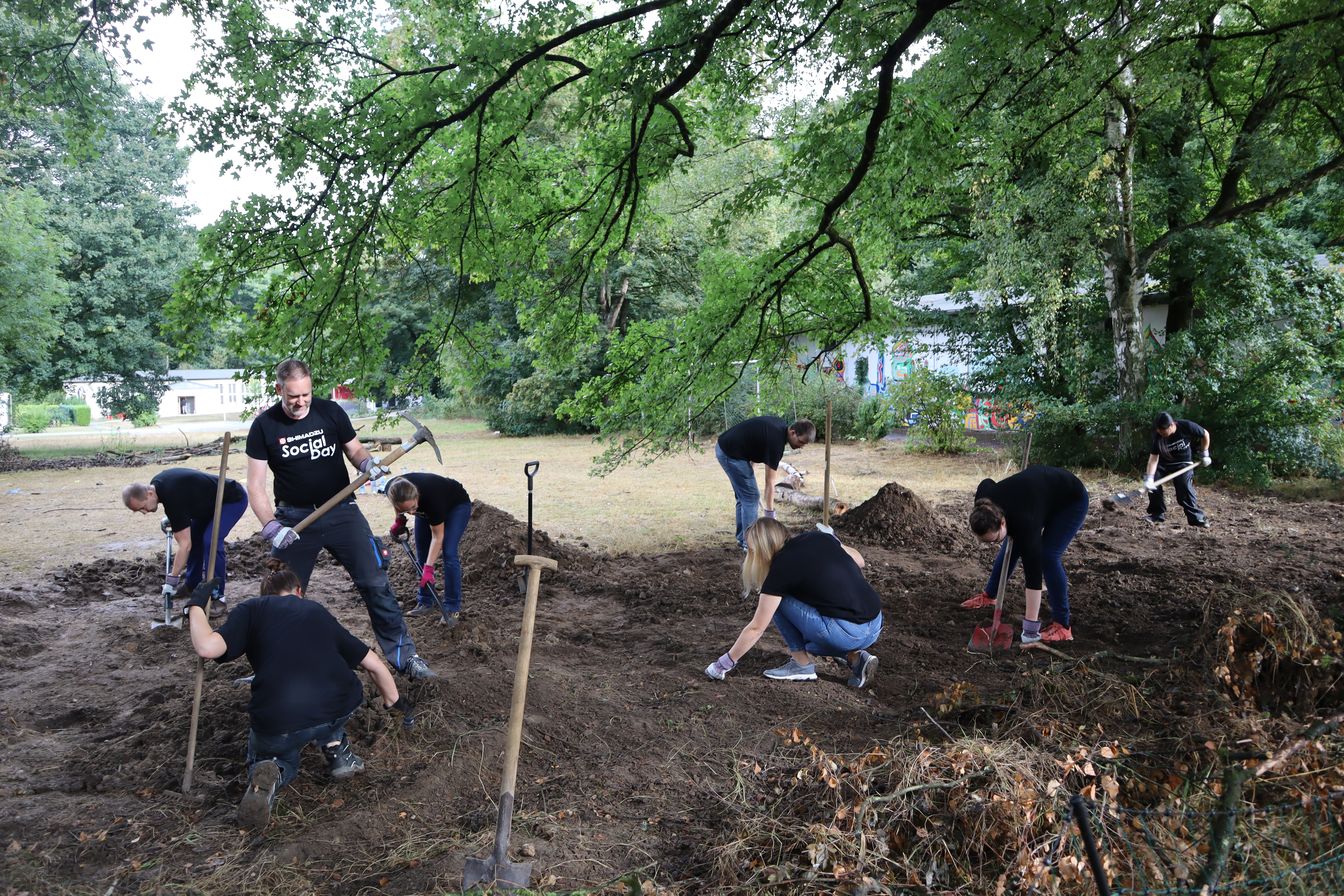 Digging a mud corner in progress. 
